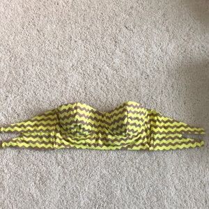 Neon chevron strapless bathing suit top